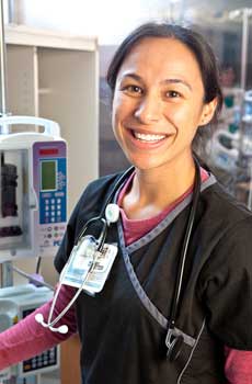 nurse with medical equipment